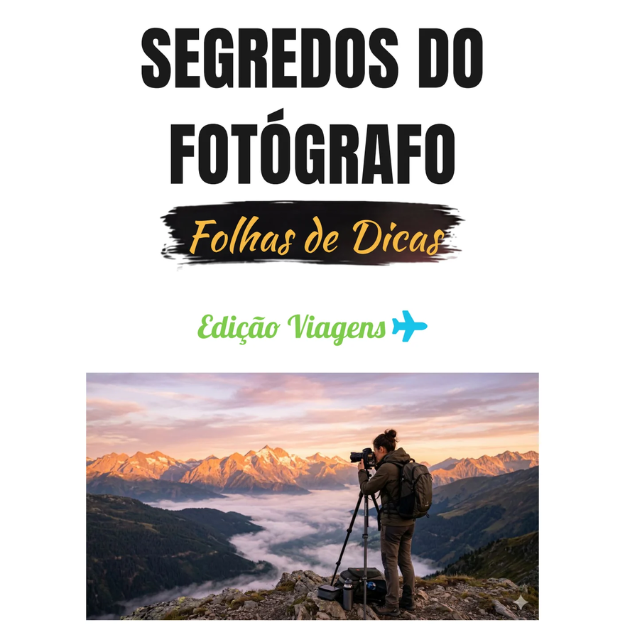 Capa: Segredos do Fotógrafo — Folhas de Dicas, Edição Viagens